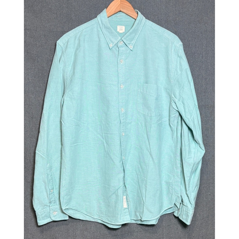 J.Crew Mens Vintage Oxford Shirt Mint Green Cotton Button Down XL 25898 HO11